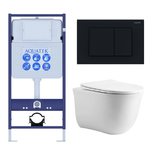 Унитаз с инсталляцией SET КЛАССИК 4в1 cm-012 AQUATEK