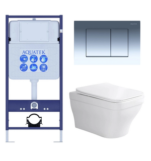 Унитаз с инсталляцией SET АМАДЕО 4в1 cm-010 AQUATEK