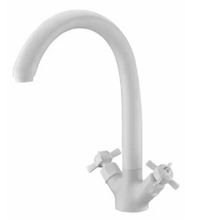 Смеситель для кухни двухвентильный с гибк/подводкой 5902660-White Stone ELGHANSA
