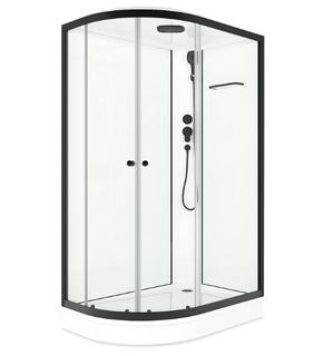 Душ.кабина Delight Slim 128 R DS01DS128RLWCl00.Gt-Black Domani