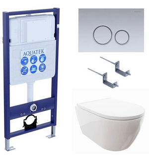 Унитаз с инсталляцией SET AQUATEK ПОЛАРИС-019 4в1
