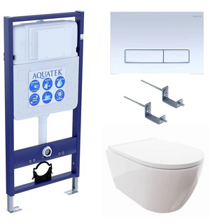 Унитаз с инсталляцией SET AQUATEK ПОЛАРИС-021 4в1
