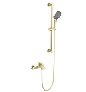 Смеситель для ванны с душевым гарнитуром Лугано AQ1748BG шлифованное золото Aquatek
