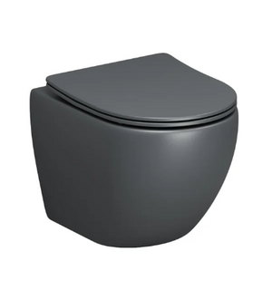 Унитаз подвесной безободковый  с сиденьем микролифт GR-4455GMSQ Grossman