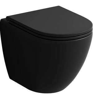 Унитаз подвесной безободковый  с сиденьем микролифт GR-4455BMSQ Grossman