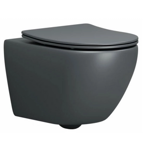 Унитаз подвесной безободковый  с сиденьем микролифт GR-4457GMSQ Grossman