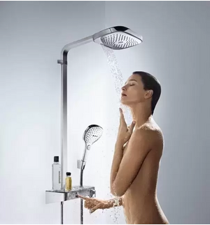 Душевой набор Raindance Select E 300 3jet Showerpipe для душа белый хром НANSGROHE 27127400