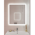 Зеркало LED 080 design pro 60x85 с подсветкой, часы с антизапотеванием, прямоугольное KN-LU-LED080*60-p-Os
