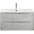 Тумба под раковину подвесная с двумя выкатными ящиками ACQUA Cemento Verona Grigio 1000x450 BelBagno