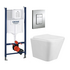 Инсталляция Grohe Rapid SL (кнопка квадрат) + Унитаз Taliente Correto безободковый с микролифтом