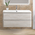 Тумба под раковину подвесная с двумя выкатными ящиками ALBANO Rovere Vintage Bianco 1200x450x500