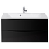 Тумба под раковину подвесная с двумя выкатными ящиками MARINO Nero Lucido 900x450x500 BelBagno