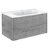 База под раковину Paola 1000 подвесная, 2 выкатных ящика soft close, Beton VMC-2P100BT Vincea