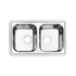 Мойка из нержавеющей стали с выпуском, шелк, 2 чаши, 780х480, Strit S, STR78S2i77K IDDIS